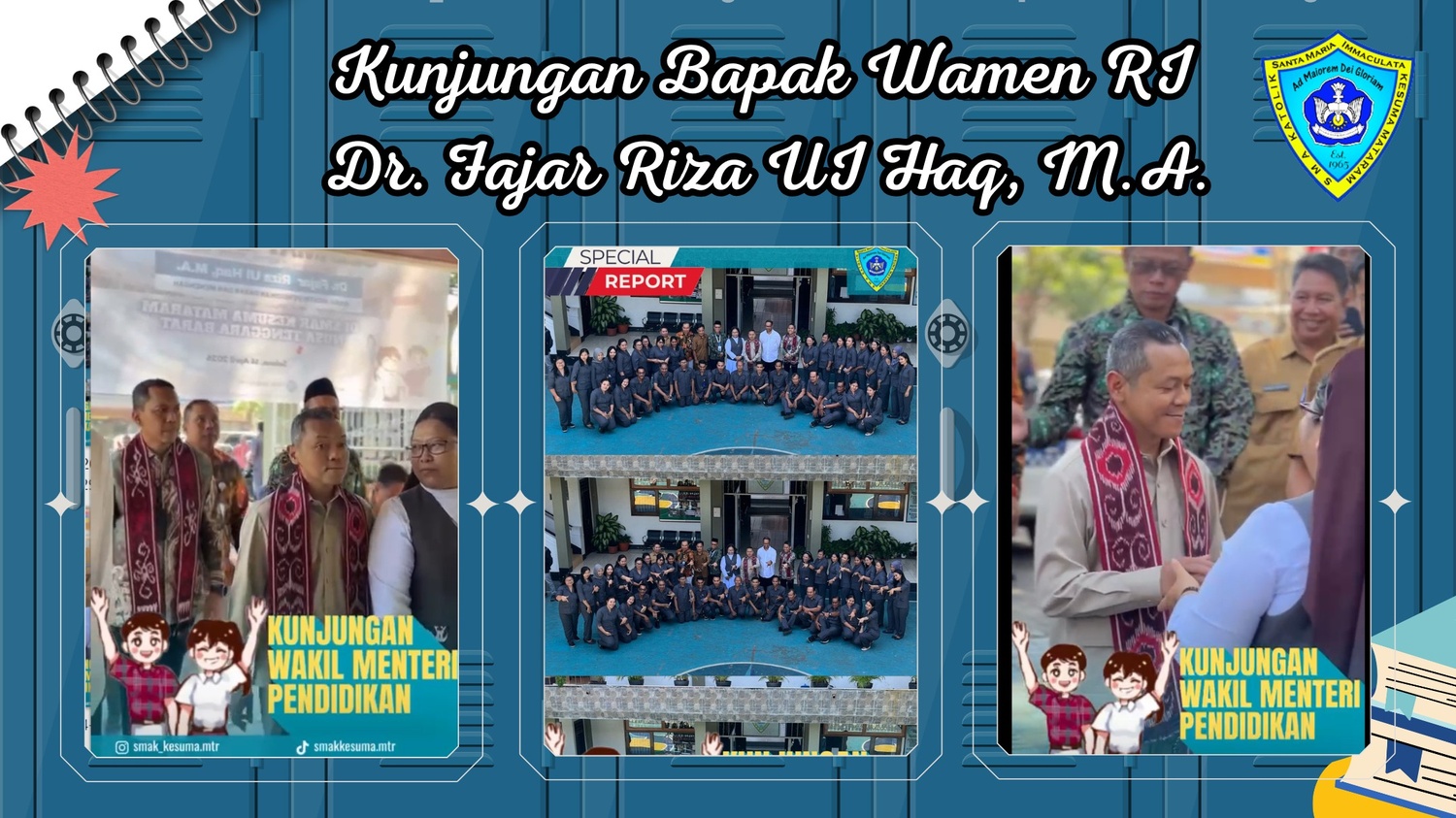 Wamen Pendidikan Tinjau Langsung Inovasi Gizi dan Digitalisasi di SMAK Kesuma Mataram